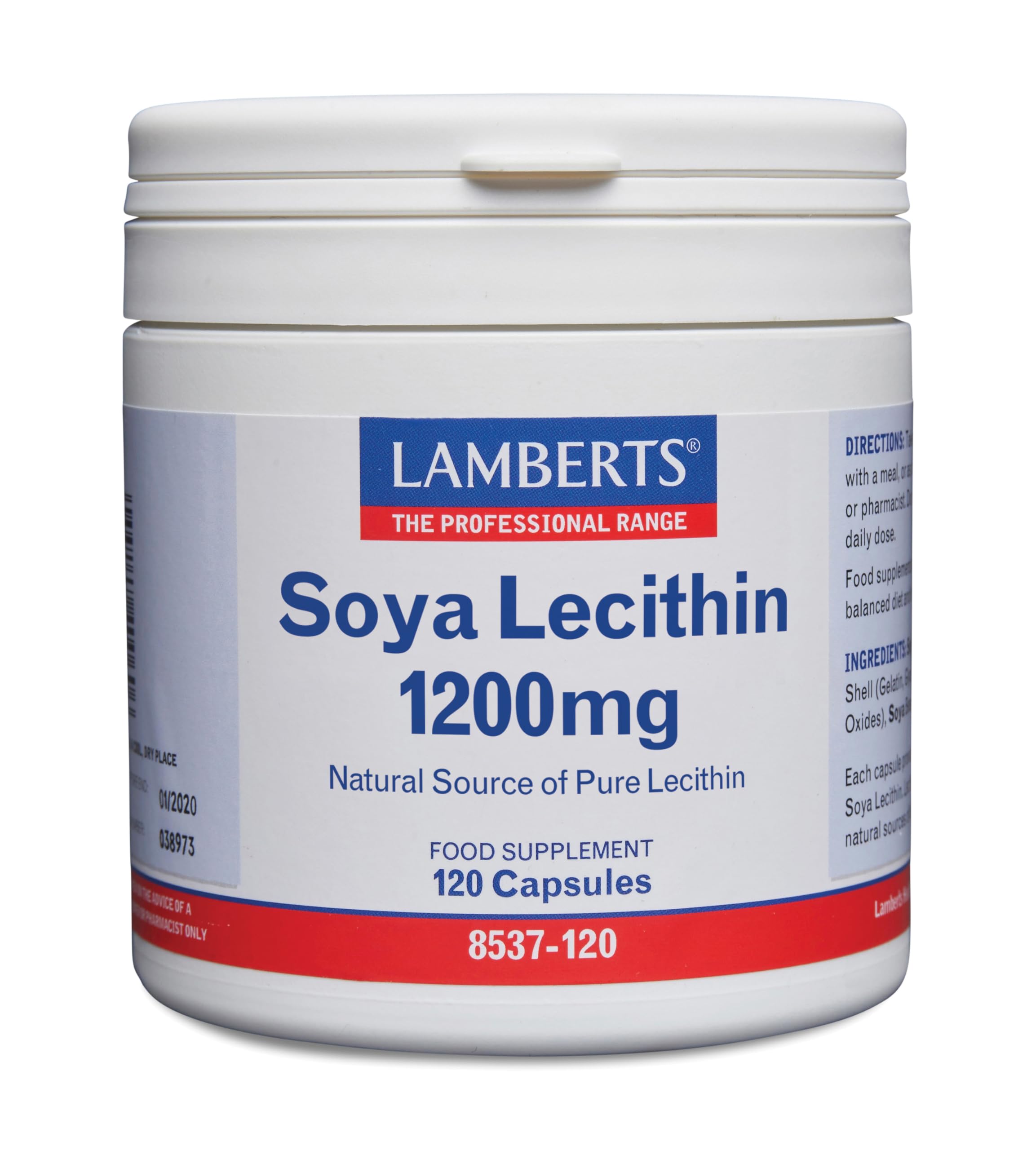 Lamberts Soya Lecithin Capsules 1200mg QTY 120 Capsules