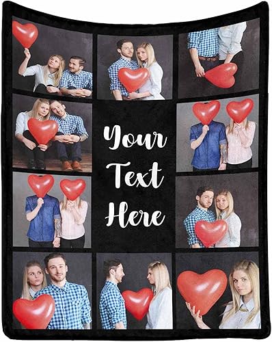 Regalos del día de San Valentín para ella y él, manta personalizada para el día de San Valentín, regalos para novio, manta de fotos personalizada