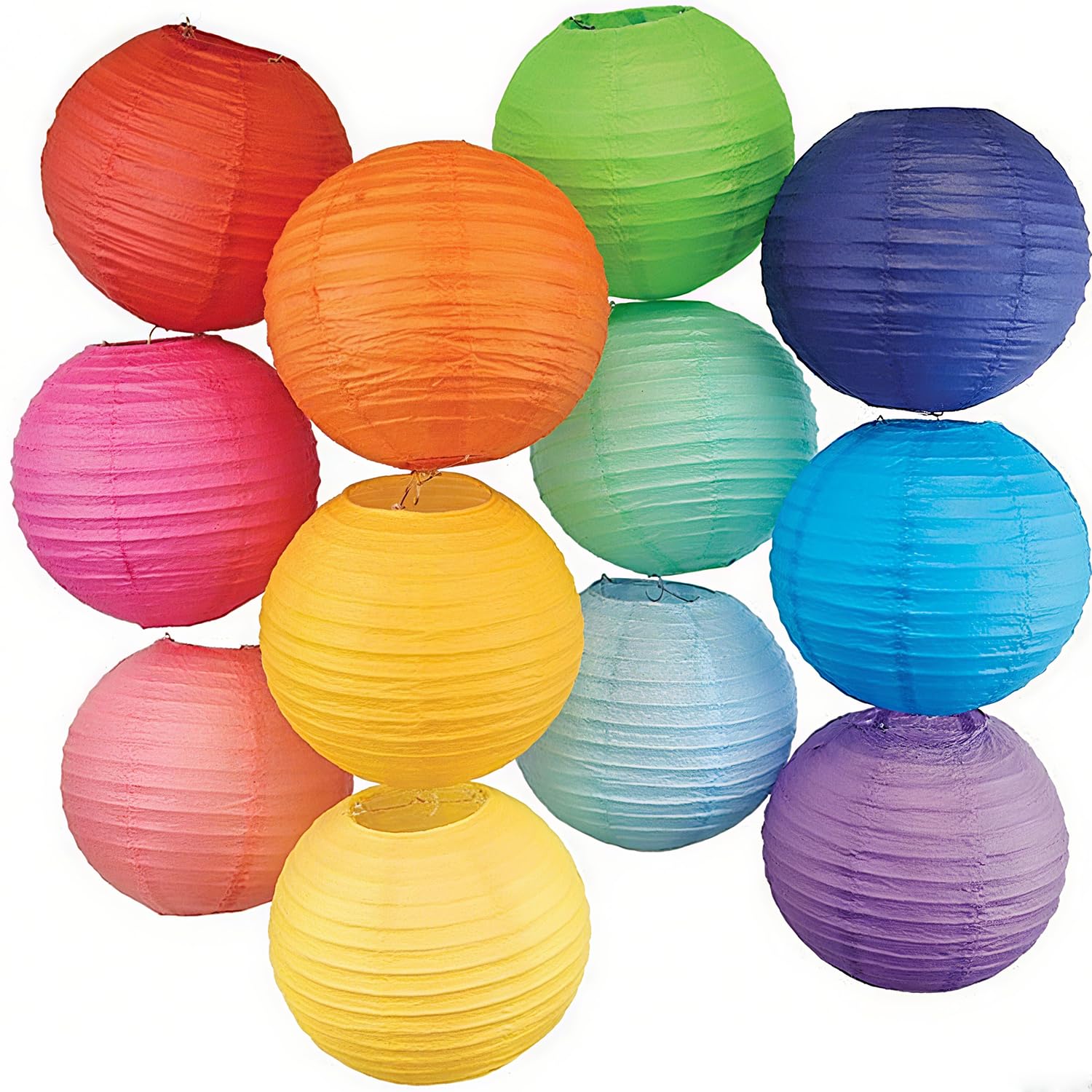 10 Pezzi Lanterne Di Carta, Lanterna Di Carta Pieghevole, Lanterne Cinesi, Lanterna Rotonda, 10 Colori, Decorazioni per Feste, Giardino, Celebrazioni, Matrimoni (25 cm)