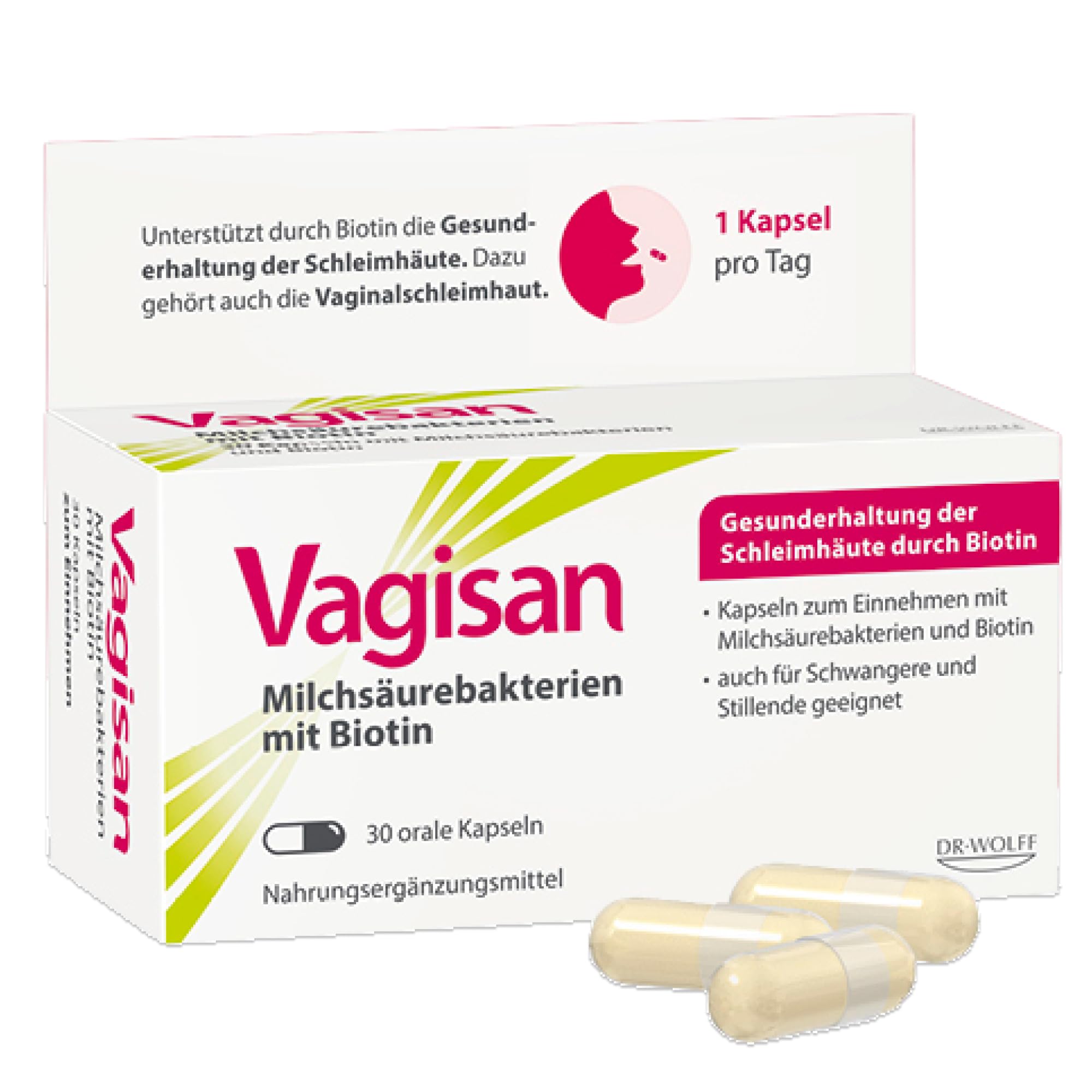 Dr. August Wolff Vagisan Milchsäurebakterien mit Biotin Kapseln