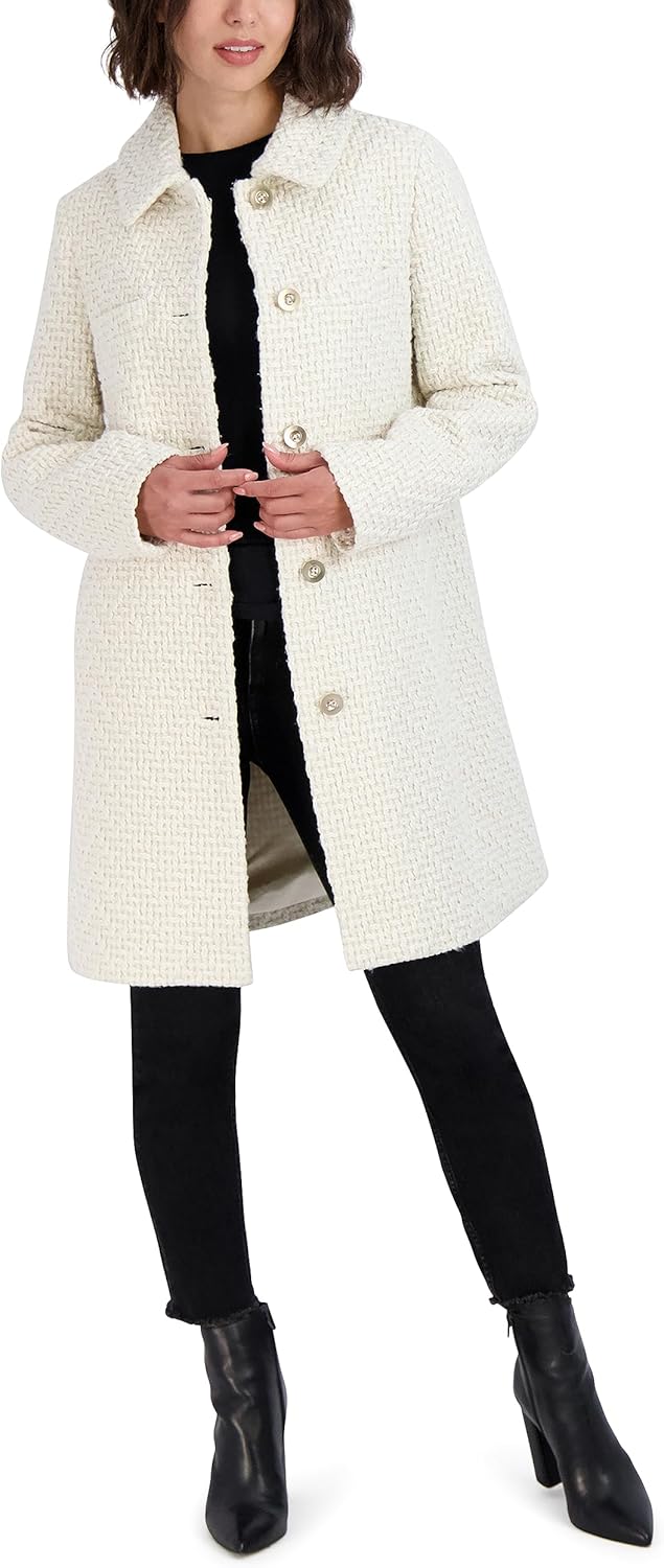 Laundry by Shelli Segal Women's Women’s Chunky Knit Long Coat- Single-breasted Peacoat Jacket - Image 2