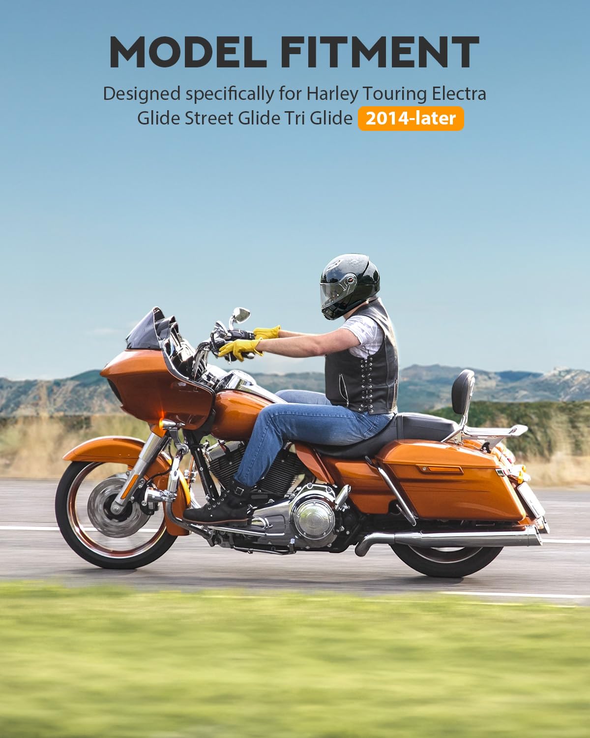 PBYMT Kit di Hardware di Ancoraggio a 4 Punti Nero Vivo con Rilascio Rapido, Compatibile con Harley Davidson Touring, Street Glide, Electra Glide, Road King, Road Glide 2014 e Successivi