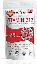 Red Label Health Vitamin B12 Tablets High Strength 1000mcg for Men & Women, Pack of 30 Tablets (1 Month Supply), Methylcobalamin B12 Vitamin for Tiredness and Fatigue, Vegetarian, Vegan