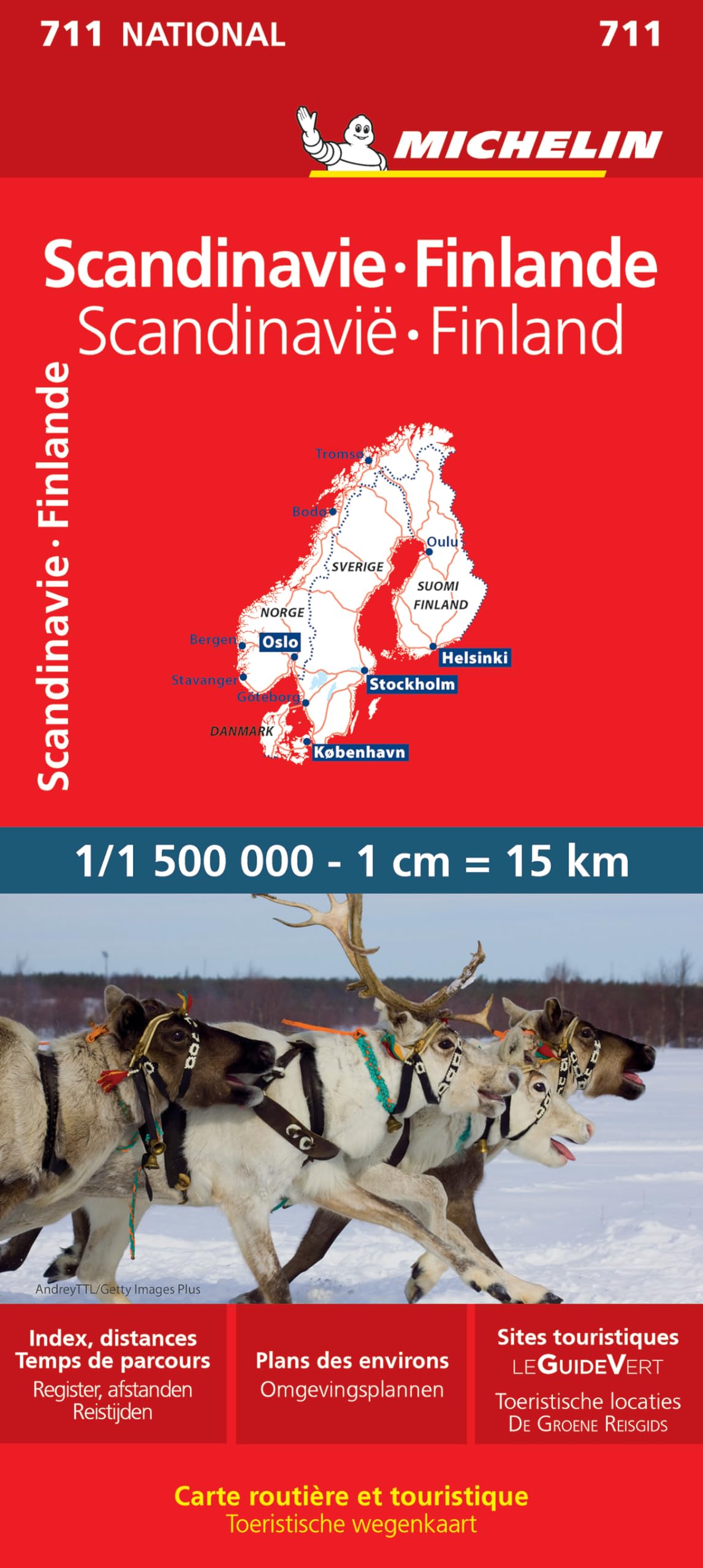 Scandinavia / Finland (711): Wegenkaart Schaal 1: 1.500.000 (National)