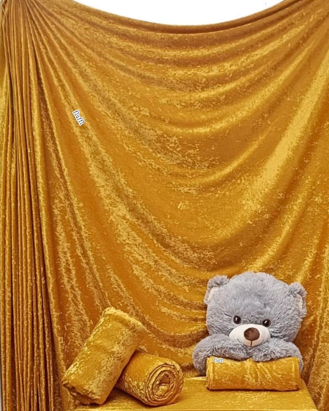 Tia Knight Mustard Crushed Velvet Stretch Material | Soft Furnishing, Craft Velour & Dressmaking Fabric | Same Day Dispatch | Sold By The Metre | By Q156 (Mustard)