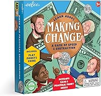 eeBoo Making Change Game: Educational Money Math Board Game for Kids Ages 5+ - Develops Practical Skills