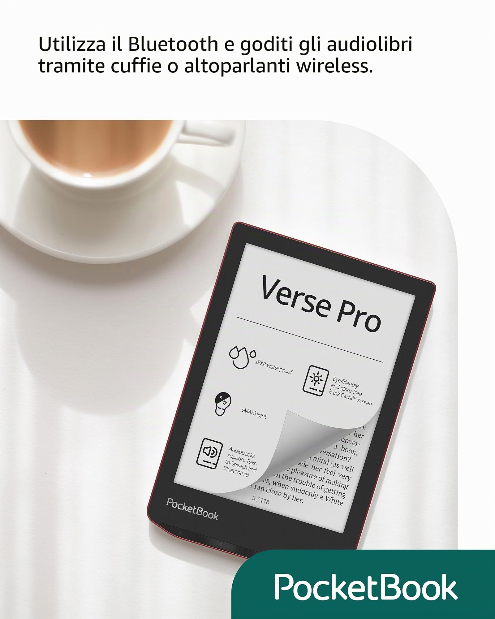 Pocketbook Verse Pro 16 GB Blu USB-C WiFi Lettore eBook 6" SMARTlight eink IPX8