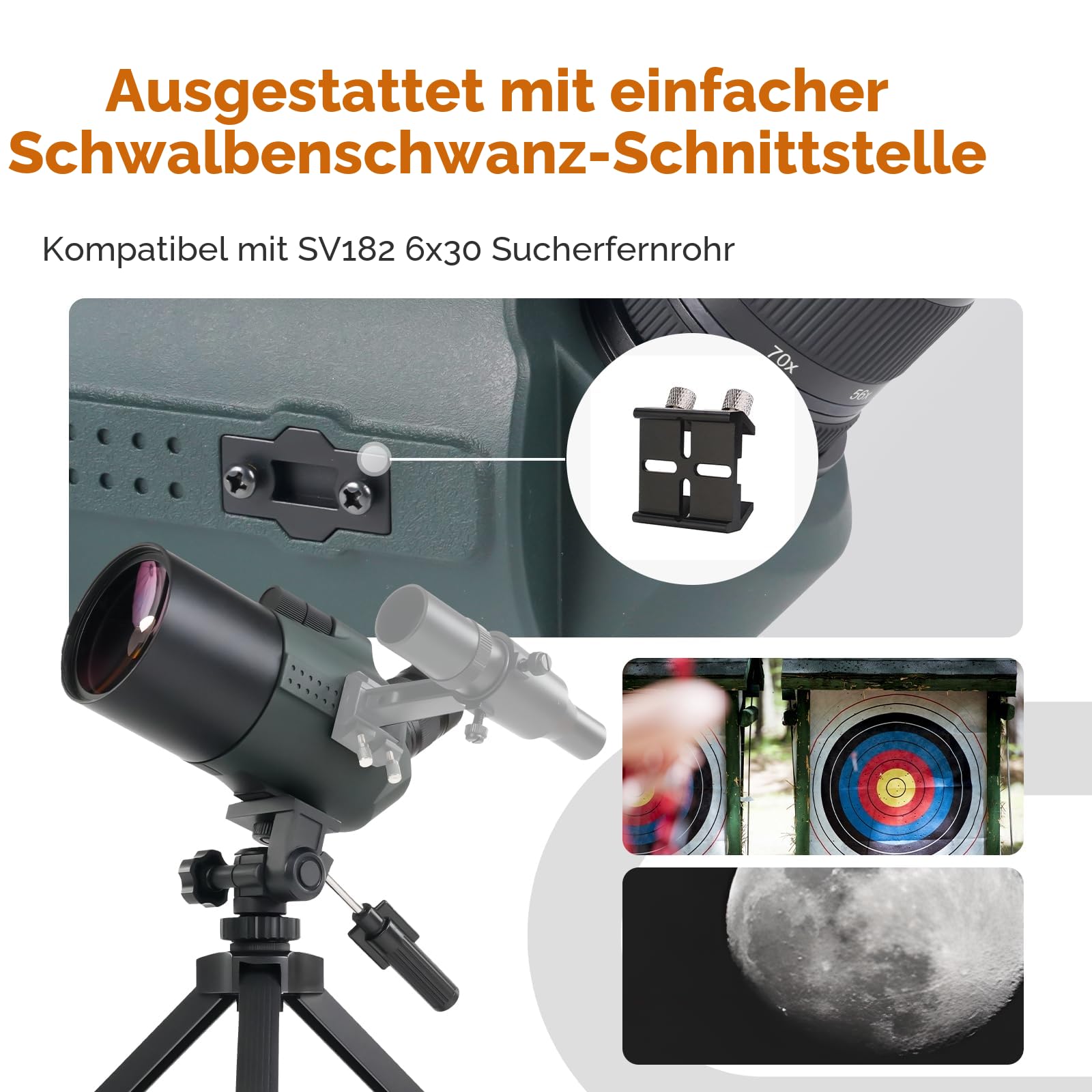 Svbony SV41Pro Mak Spektiv, 28-84X80 FMC Dual Speed Fokus für Sportschützen, Kompatibel mit SC001, Wasserdichtes Spektive mit Stativ für Vogelbeobachtung Mond Astronomische Beobachtung, Stargazing