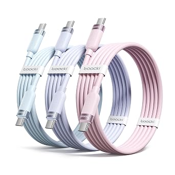 كابل Toocki USB C إلى USB C [3Pack،6ft] سلك سيليكون سريع الشحن بقدرة 60 وات من النوع C متوافق مع iPhone 17 16 15 Pro Plus Pro Max Air، iPad Pro، Galaxy S25، Switch، MacBook Air، Pixel