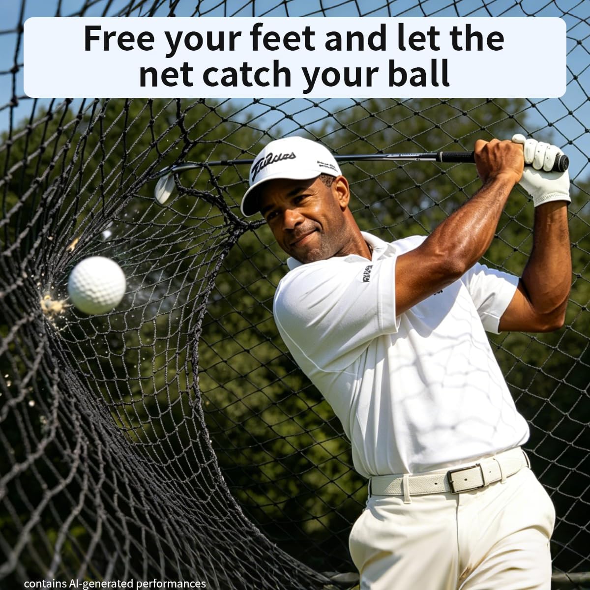 Multi-Sport Golf Practice Hitting Net, Durable Weatherproof Golf Training Net for Backyard Indoor Outdoor Driving, Compatible with Golf, Baseball, Tennis, Soccer Balls
