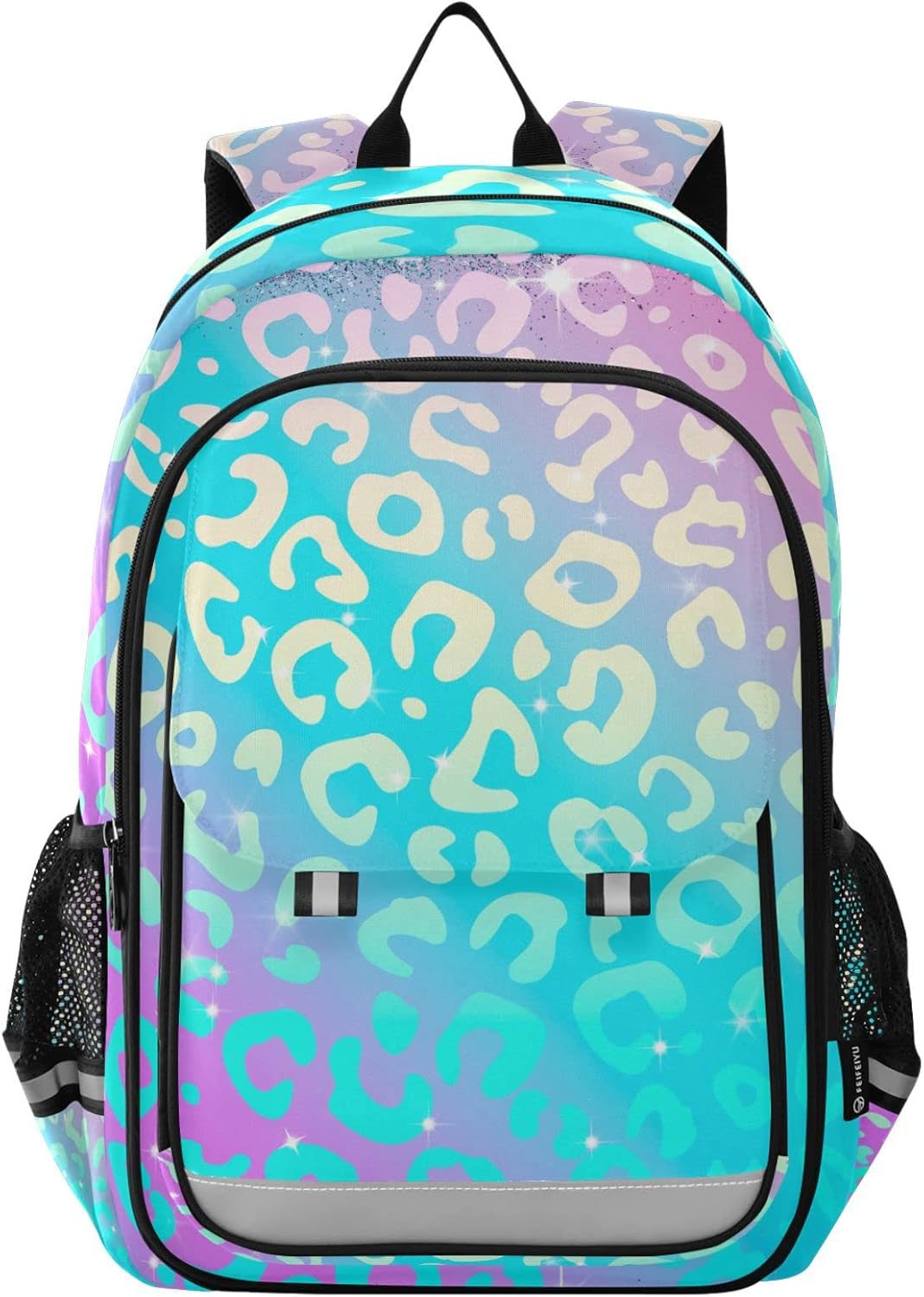 Leopard Print Rainbow Cheetah Backpack for Women Men, Large