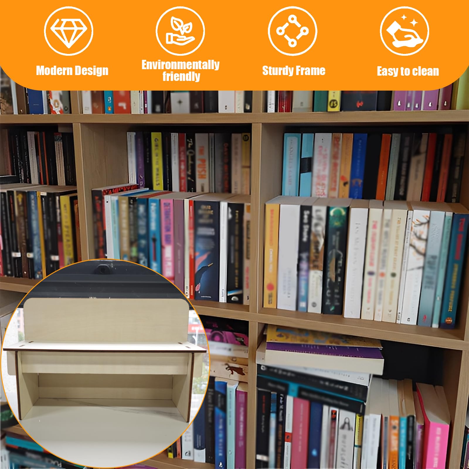 Inserto elevador de libros de tapa blanda compatible con la unidad de almacenamiento Ikea Kallax, inserta estantes para mejorar la organización del libro