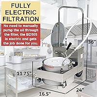 Vista 2 de MirOil BD505 Máquina de Filtro de Aceite Eléctrico y Carro de Eliminación, Máquina de Filtro de Aceite Portátil para Grasa de Freidora de 25kg