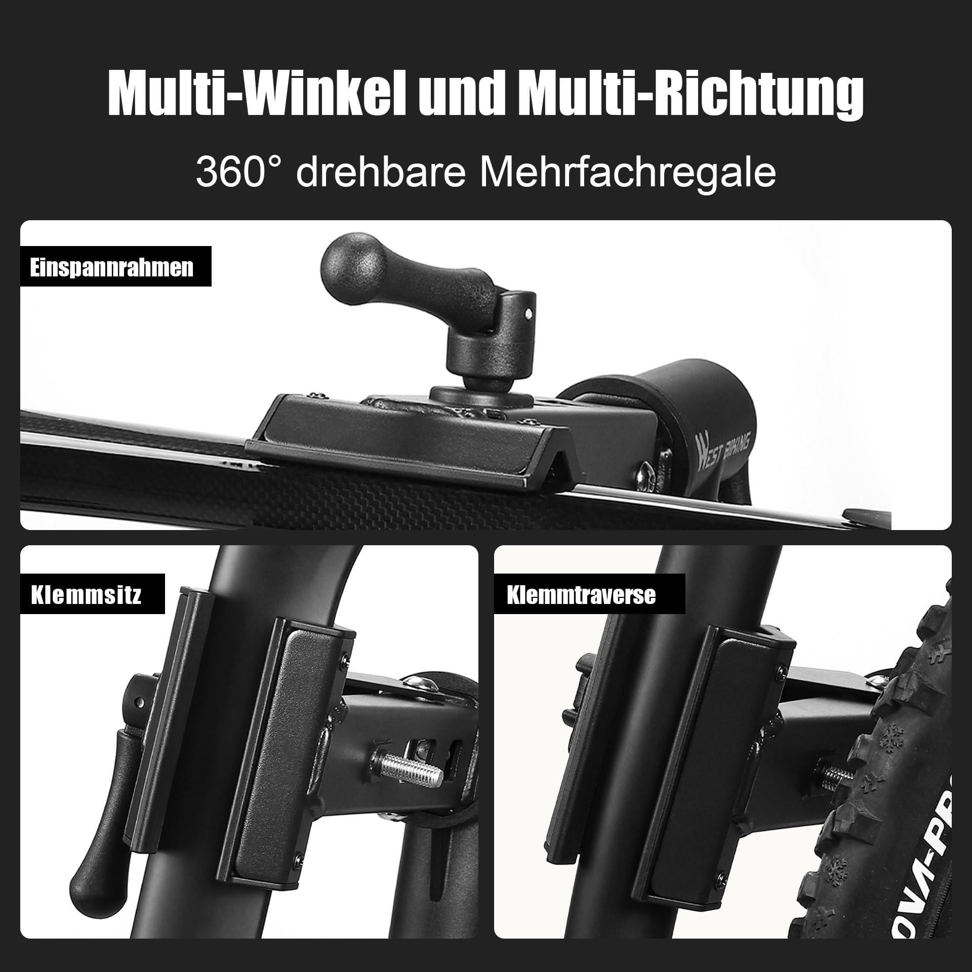 Mimoke 2 in 1 Fahrrad Reparaturständer Stabile Wand und Werkbank montage, Einstellbare karbonstahl konstruktion, Leichtbauweise, Tragfähigkeit bis zu 40KG für MTB & Straßenräder