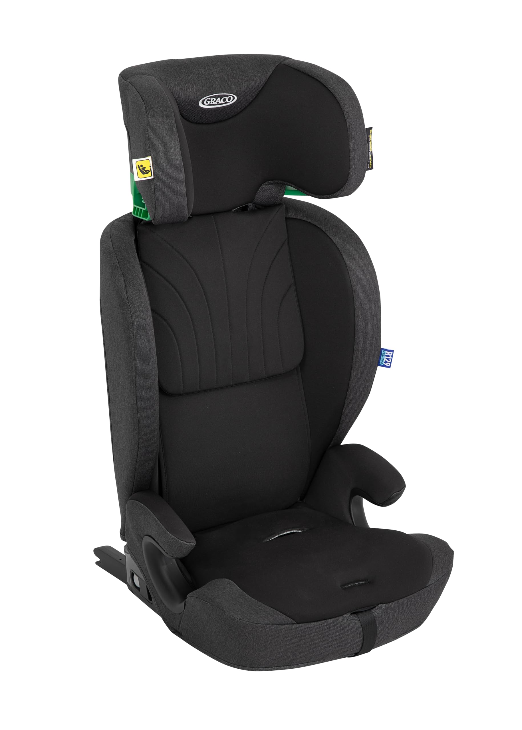 Graco Energi i-Size R129 fotelik samochodowy 2 w 1, z oparciem z ISOFIX i Top Tether od 76 do 150 cm (15 miesięcy do ok. 12 lat), kolor Midnight