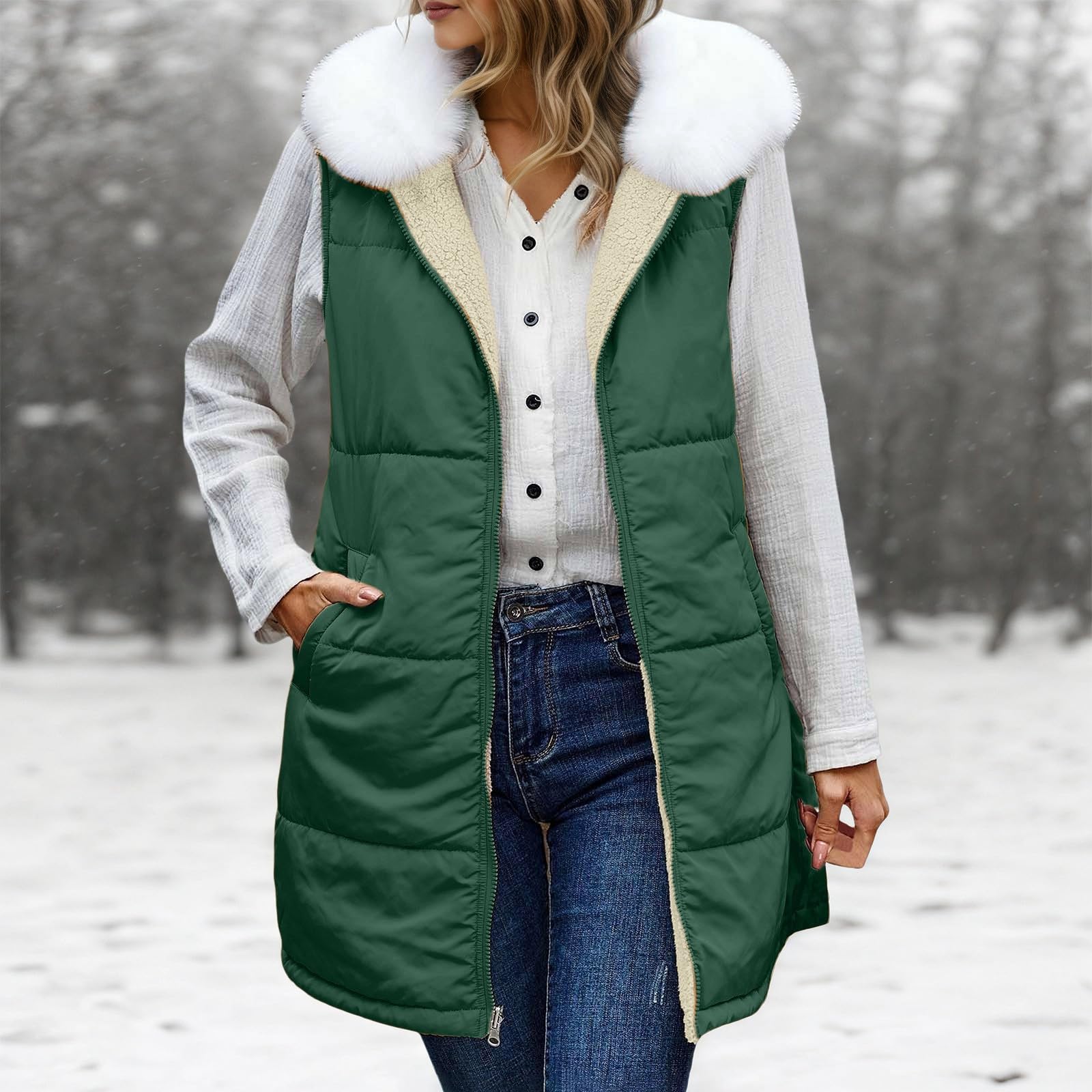 Chaqueta Mujer Abrigo Entretiempo Invierno Cazadora Plumiferos，Chaqueta larga impermeable y cortavientos para mujer con capucha desmontable sintética abrigada y aislante ideal invierno