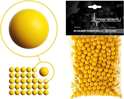 Vista 20 de Wearable4U . Pelotas de goma reutilizables para pistolas de paintball, 43 o 0.50 o 0.68 Cal negro x 500