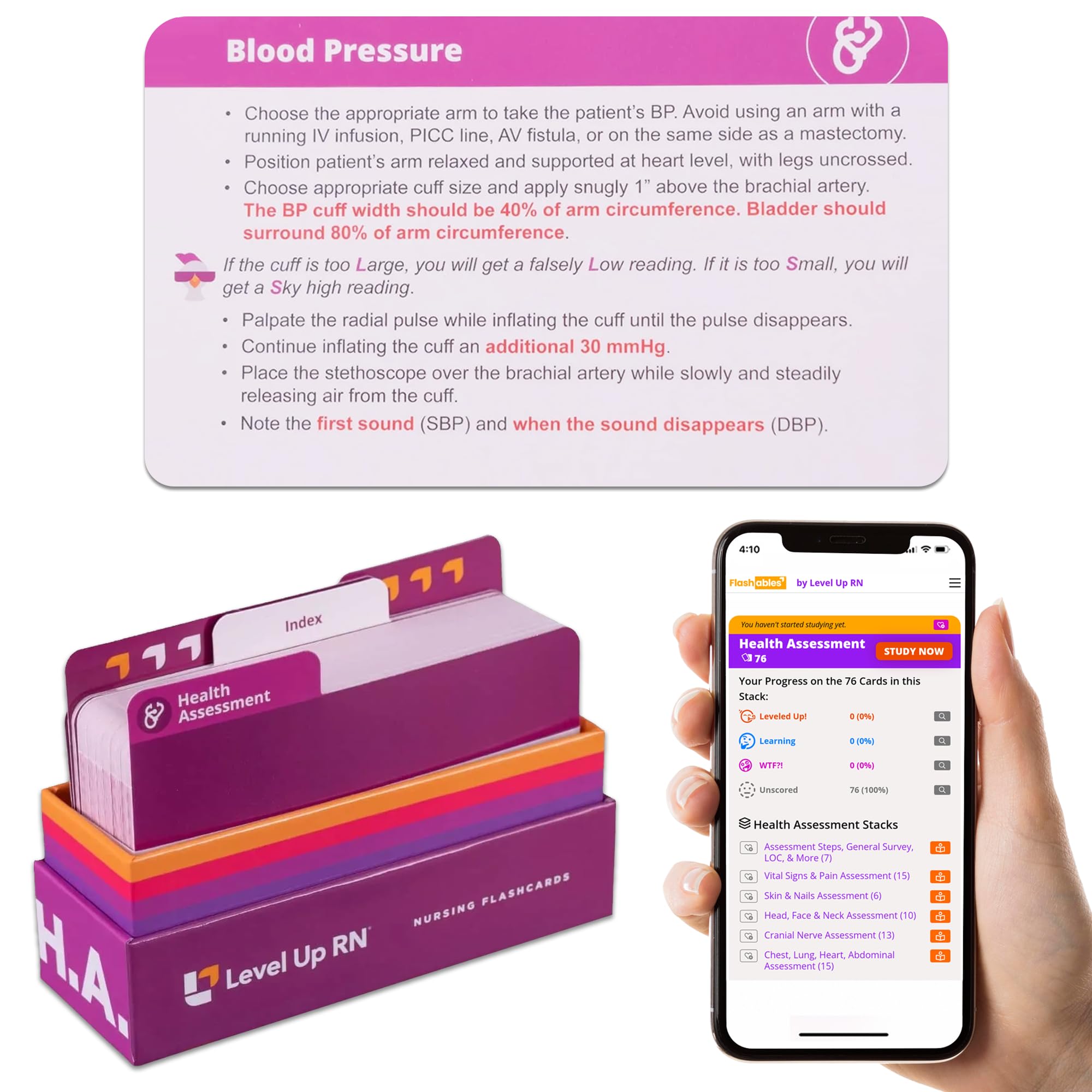 Health Assessment Flash Cards – No Fluff – Only Essential Info for Nursing School – 2025 + 2026 NCLEX ATI HESI Review LPN RN Flash Cards (82 Cards)