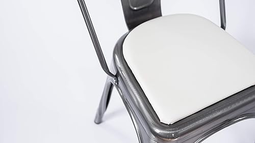 Cojín de silla y taburete con respaldo redondeado para Tolix y otras sillas de metal (negro)