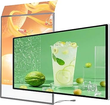 Commercial LED Advertising Display - Ultra-Thin Tempered Glass Led Light Box, Picture Frame Menu Board Sign, Led Sign Advertising Display Board, for Shops, Cafes VerticalScreen-4050cm