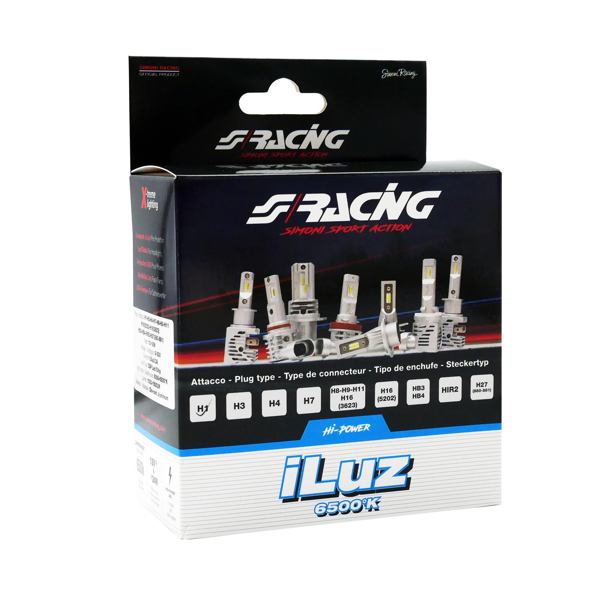 SIMONI RACING Z1 Led Conversion ILuz, żarówki H1 LED, 6500K białe światło