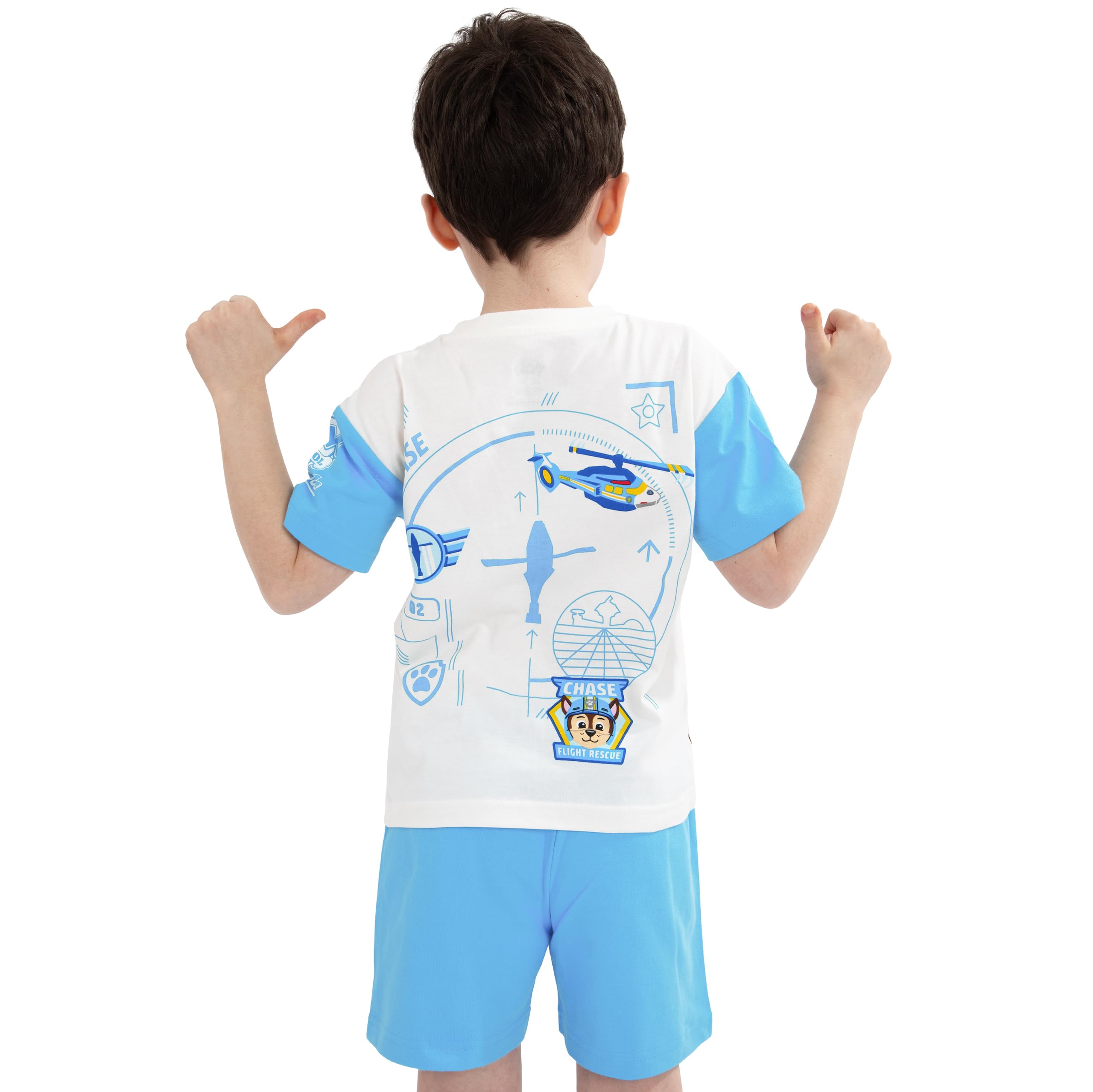 Paw Patrol Abbigliamento Bambino Maglietta Ragazzo Chase | Pantaloncini Ragazzo Chase | Set T Shirt Bambino Cotone