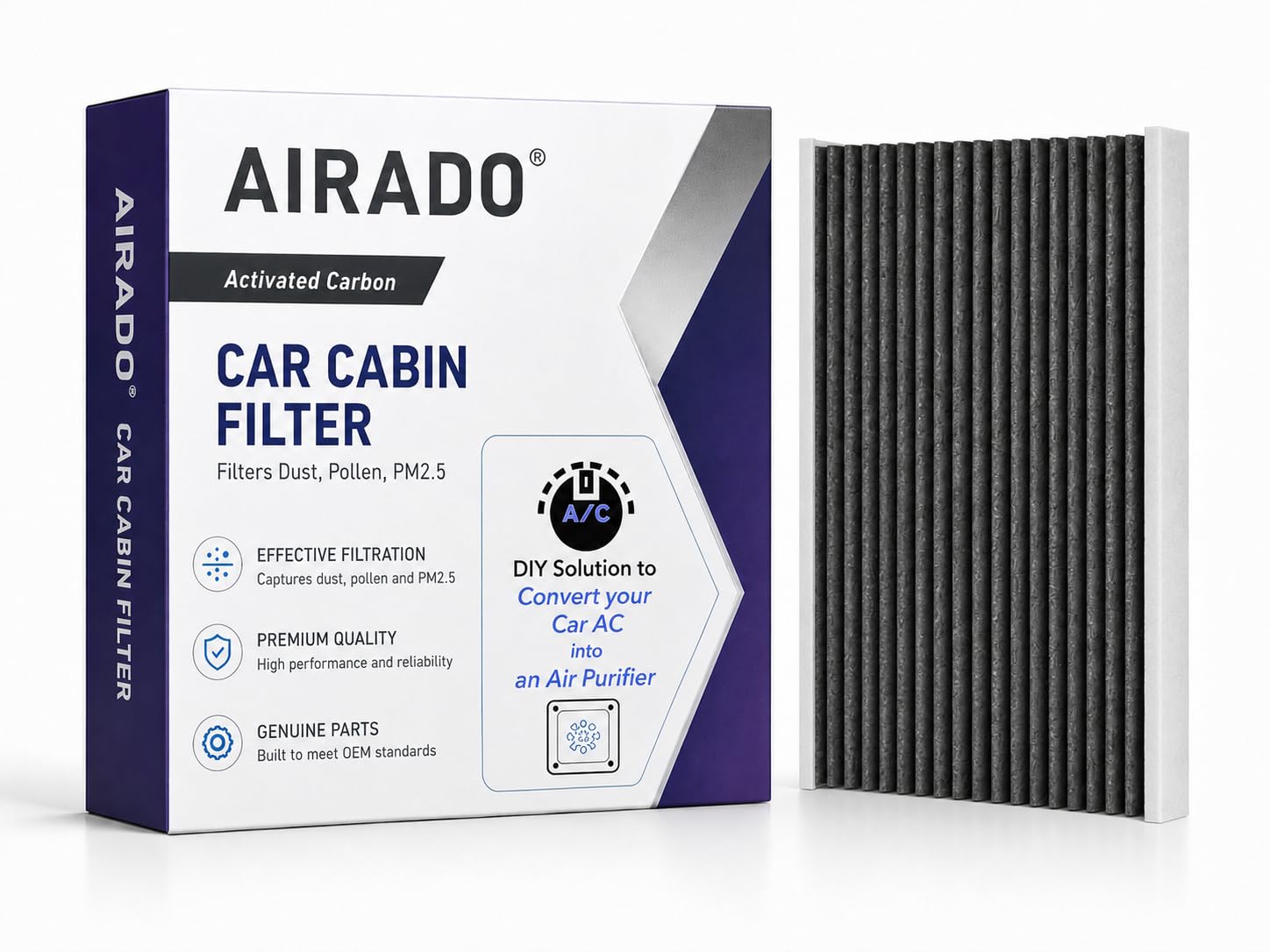 Car Cabin Air Filter with Activated Carbon | AC Filter for Hyundai Venue, Kia Sonet, Hyundai Verna Fluidic 2019 | PM2.5 Dust Protection | Easy DIY Installation | Pack of 1-image-20