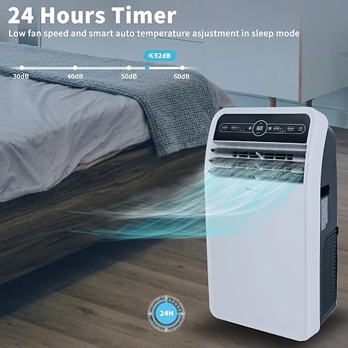 Miniatura 6 de Shinco Aire acondicionado portátil de 8,000 BTU, unidad de CA portátil con modos integrados de enfriamiento, deshumidificador y ventilador para