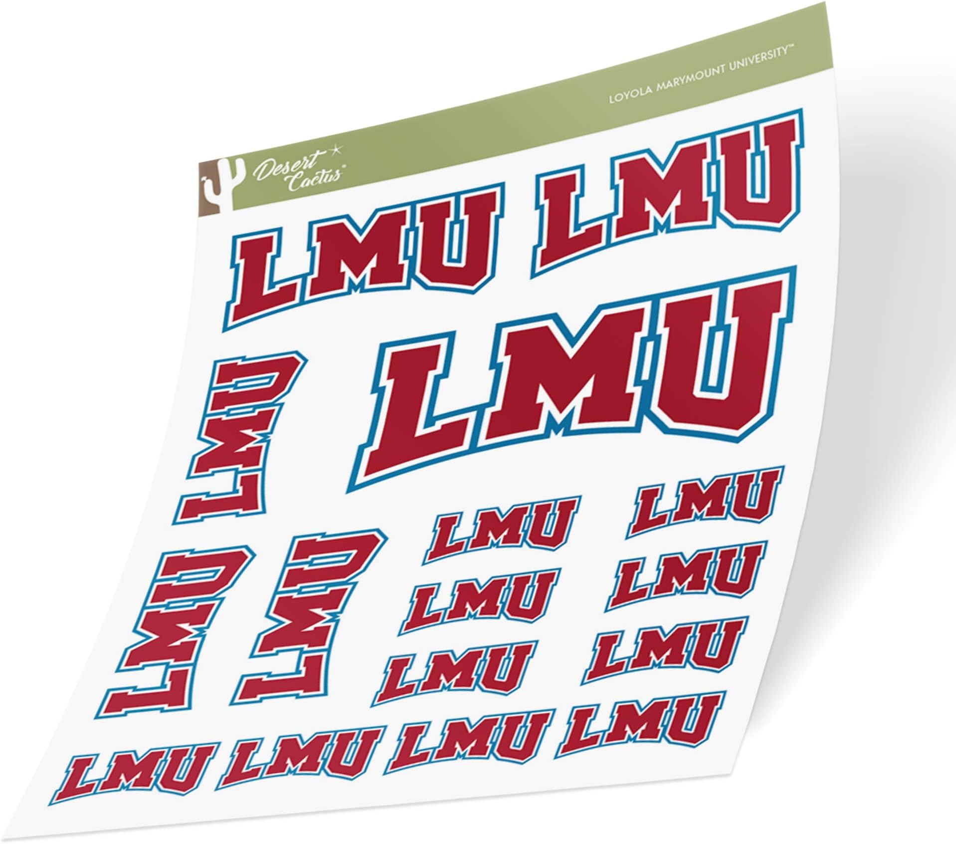 Loyola Marymount University LMU Lions NCAA Sticker Vinyl Decal Laptop Water Bottle Car Scrapbook (Sheet Type 3-1)