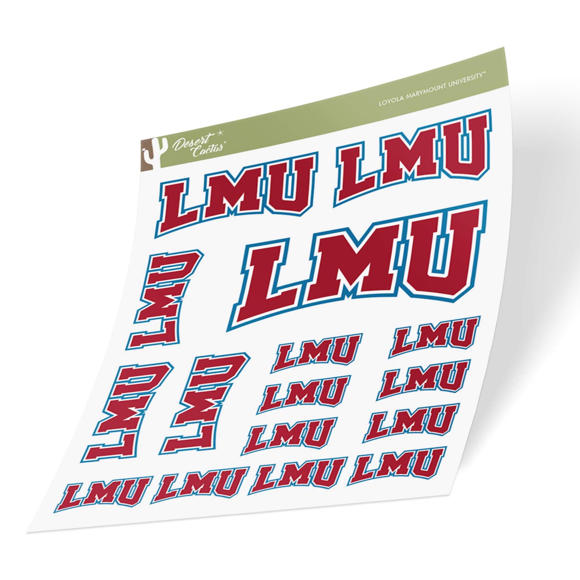 Loyola Marymount University LMU Lions NCAA Sticker Vinyl Decal Laptop Water Bottle Car Scrapbook (Sheet Type 3-1)