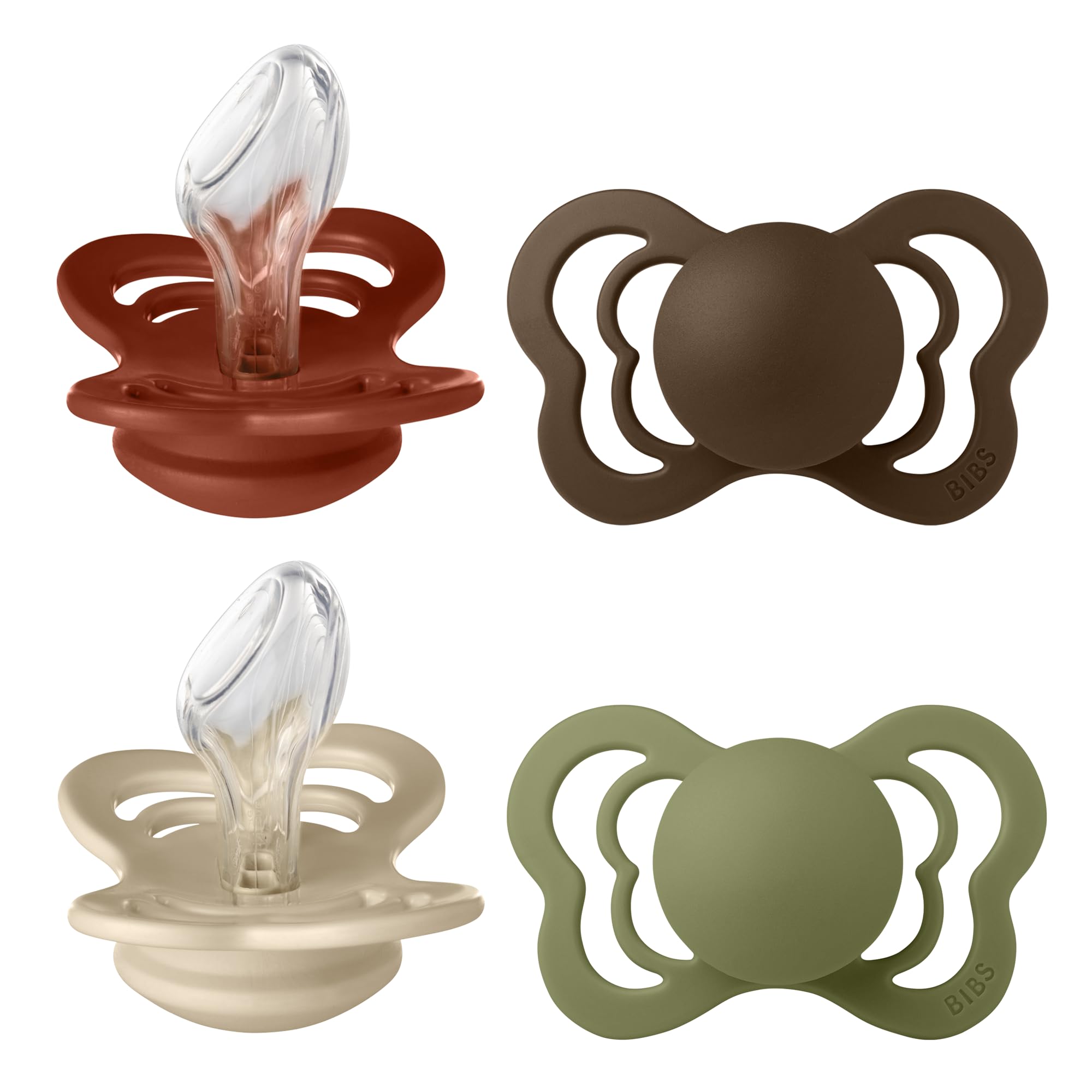 BIBS Couture Soother 4-Pack, BPA Free Dummy Pacifier, Orthodontic Nipple. Silicone, Size 2 (6-18 Months), Heather Mix — view 10