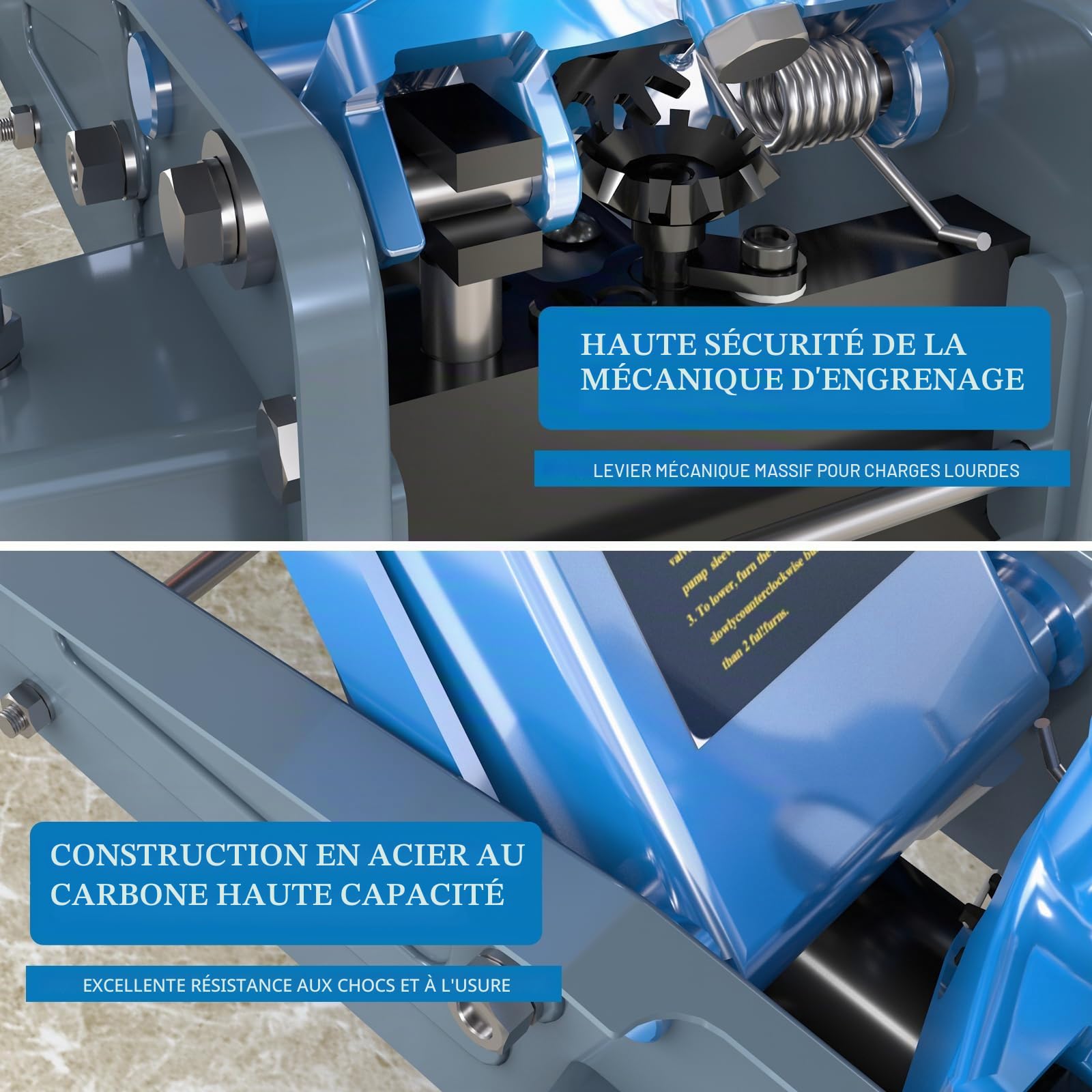 LARBANKE Cric Hydraulique 3 Tonnes - Cric de Manœuvre Professionnel avec Levage Rapide - Hauteur 135-460 mm - roulettes 360° pour Voiture, SUV et Utilitaire - Acier au Carbone Haute Résistance