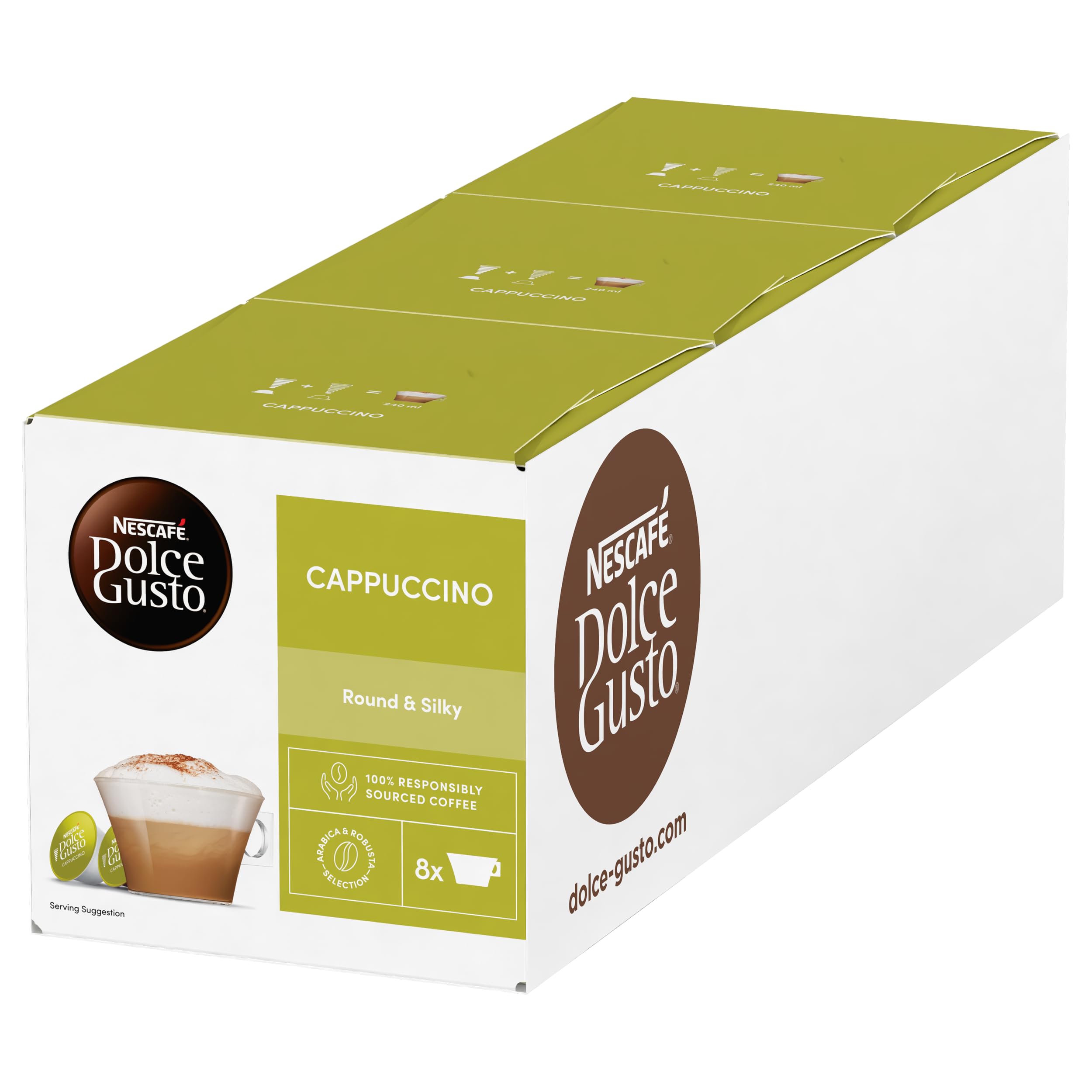 NESCAFÉDolce Gusto Cappuccino Coffee Pods (Total 24 Servings)