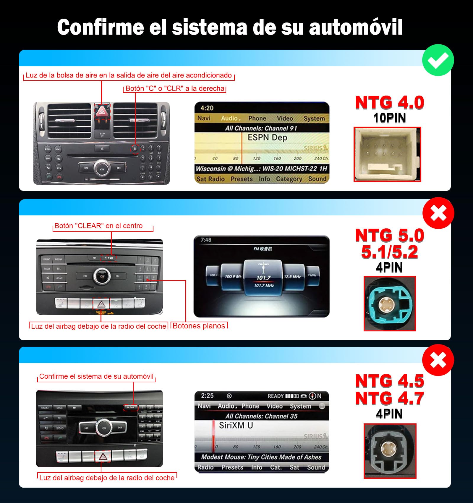 Erisin Qualcomm 8GB+128GB 12,3 Pulgadas Android 14 Radio Coche GPS para Mercedes Benz Clase C W204 S204 NTG 4.5 Soporta Navegador CarPlay Android Auto Bluetooth Dab+ WiFi 4G DSP Pantalla IPS Estéreo