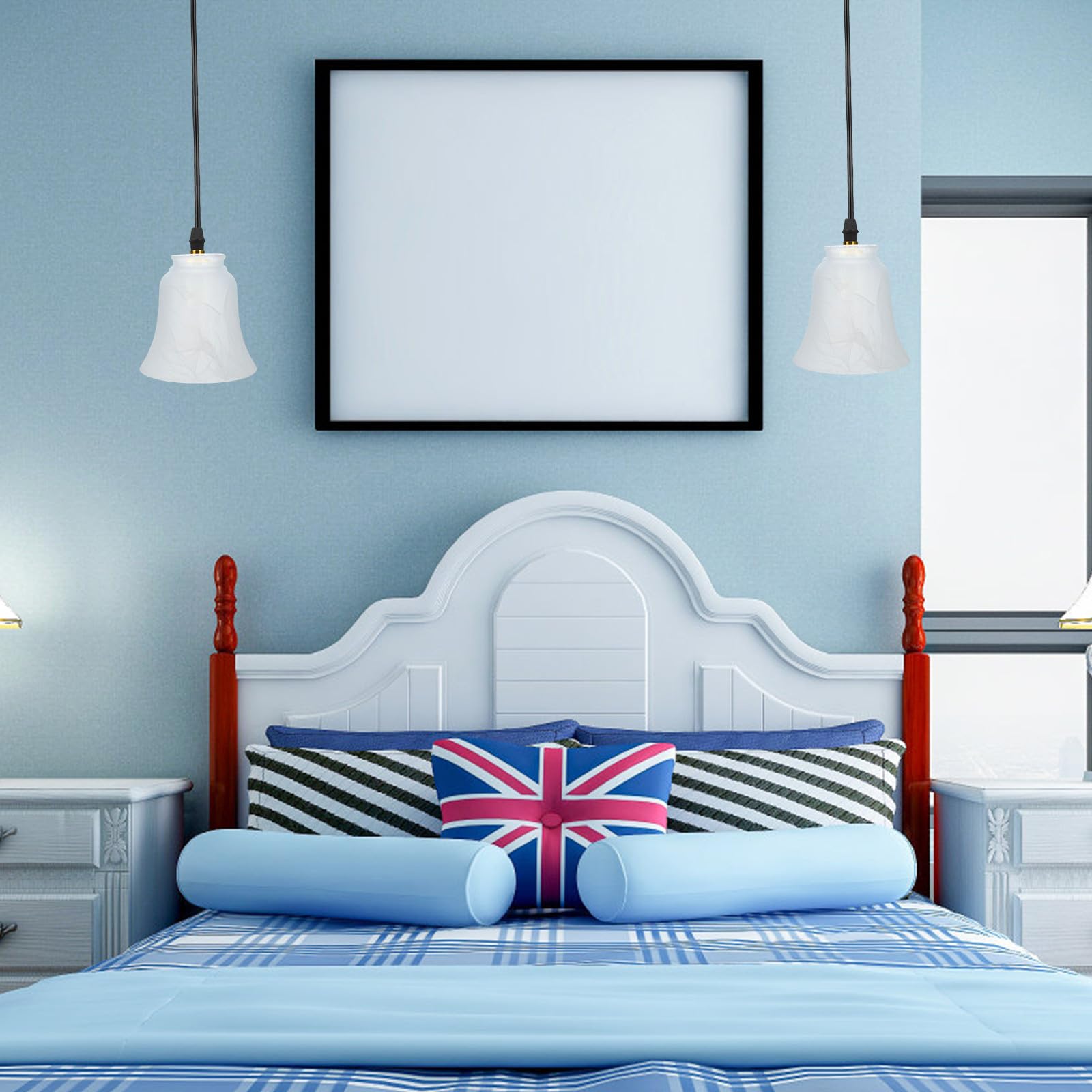 Lurrose Paralume in Vetro Smerigliato 4 Pezzi E27 per Lampada da Soffitto e Parete, Coprilampada Decorativo per Casa, Accessorio Leggero per Illuminazione Soggiorno e Camera