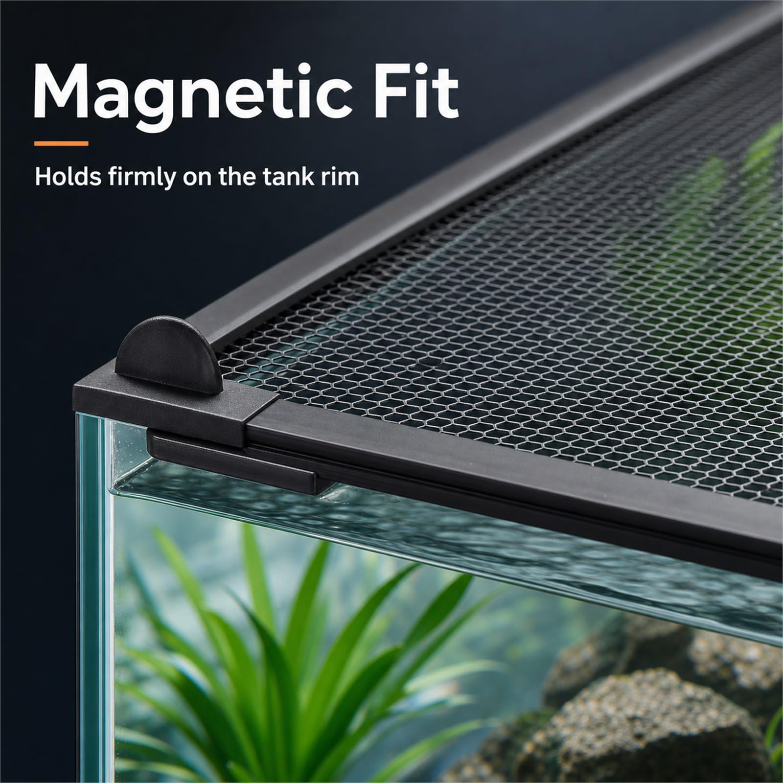 Couvercle MagnéTique pour Aquarium,Couverture Anti-Saut D'Aquarium,Couvercle De RéServoir De Poisson,Ajustement Serré,EmpêCher Les Animal Aquatiques De Saut Hors De l'eau