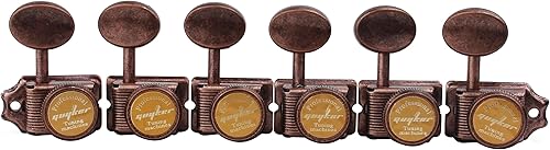 Miniatura 3 de Guyker Afinadores de cuerda de bloqueo de guitarra vintage (6 para diestros)  Clavijas de afinación de bloqueo, piezas de repuesto para guitarras