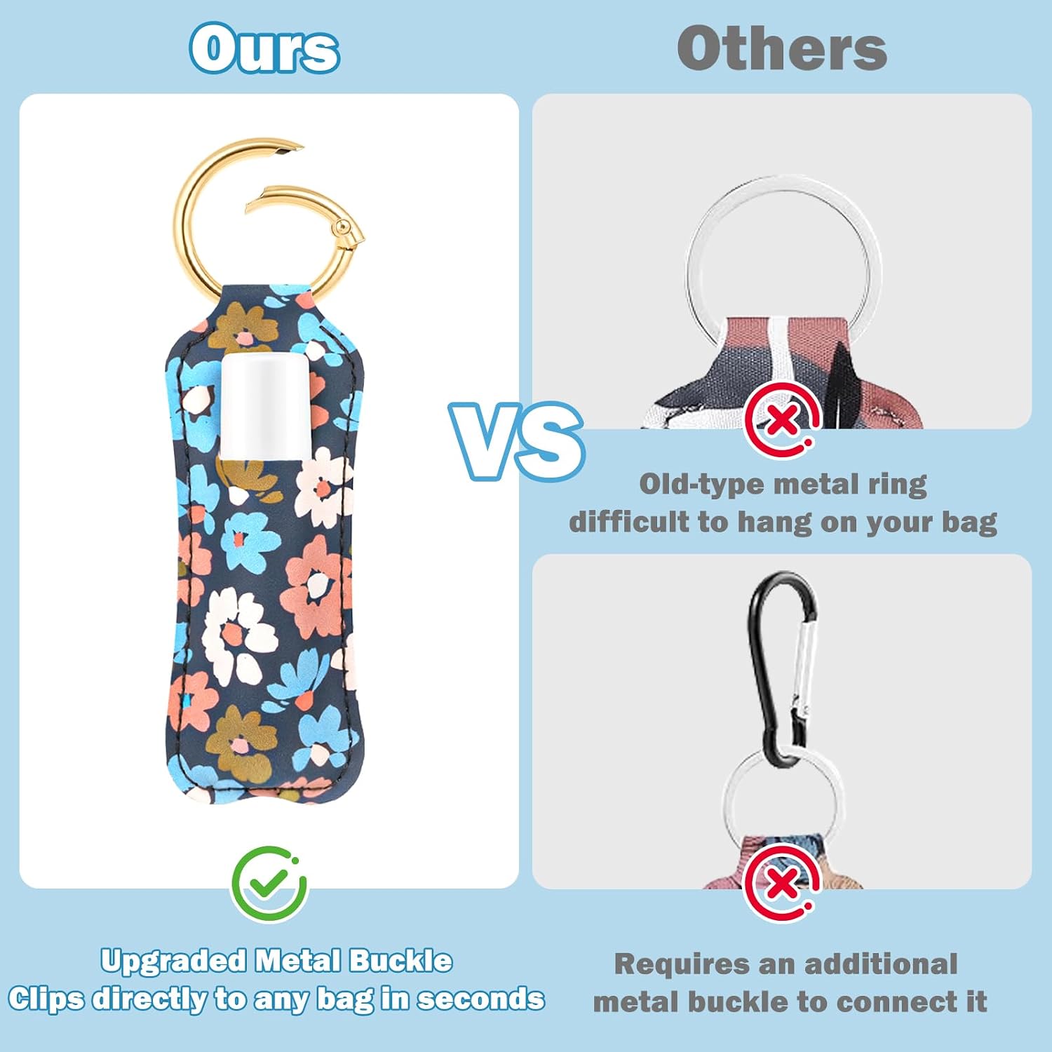 HEYSKAY Chapstick Holder Key Chain Lipstick Holder Lip Balm Holder Keychain image 5
