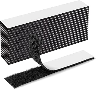 DFgrengness Hook and Loop Strips with Adhesive, 1X5 inch Heavy Duty Adhesive Fasten Mounting Tape for Home, Office Use - Instead of Holes and Screws, 15 Pack Black