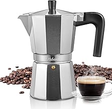 Yabano Stovetop Espresso Maker, 3 Cups Moka Coffee Pot Italian Espresso for Gas or Electric Ceramic Stovetop, Italian Coffee maker for Cappuccino or Latte