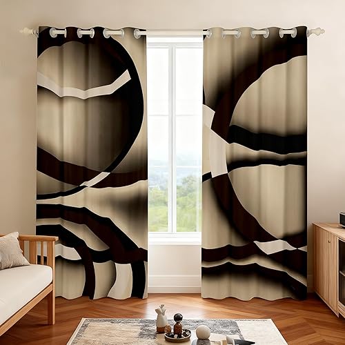 Miniatura 53 de Cortinas cuadradas grises, negras, rojas, blancas, con cuadrícula geométrica para niños, niñas, adolescentes, cortinas de tratamiento de ventanas