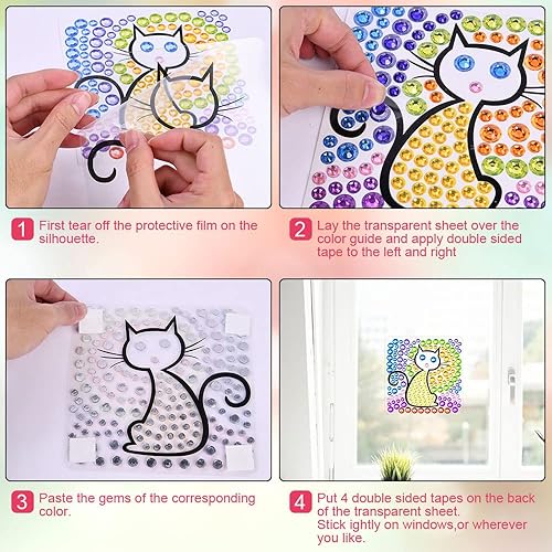 Miniatura 2 de AUAUY Kits de calcomanías de pintura de diamantes para niños, artes y manualidades para niñas y niños, fácil de hacer tú mismo, creativas