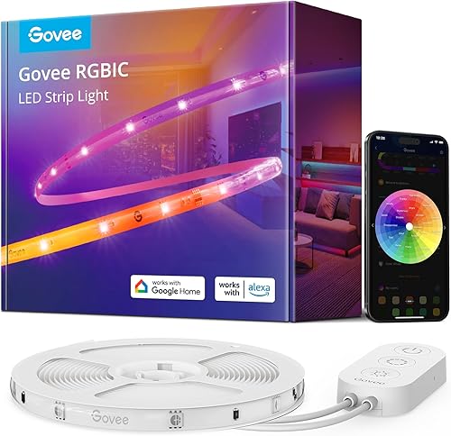 Govee - Tira de luces LED RGBIC de 16.4 pies, luces LED inteligentes wifi, compatibles con Alexa y Google Assistant, control mediante aplicación,