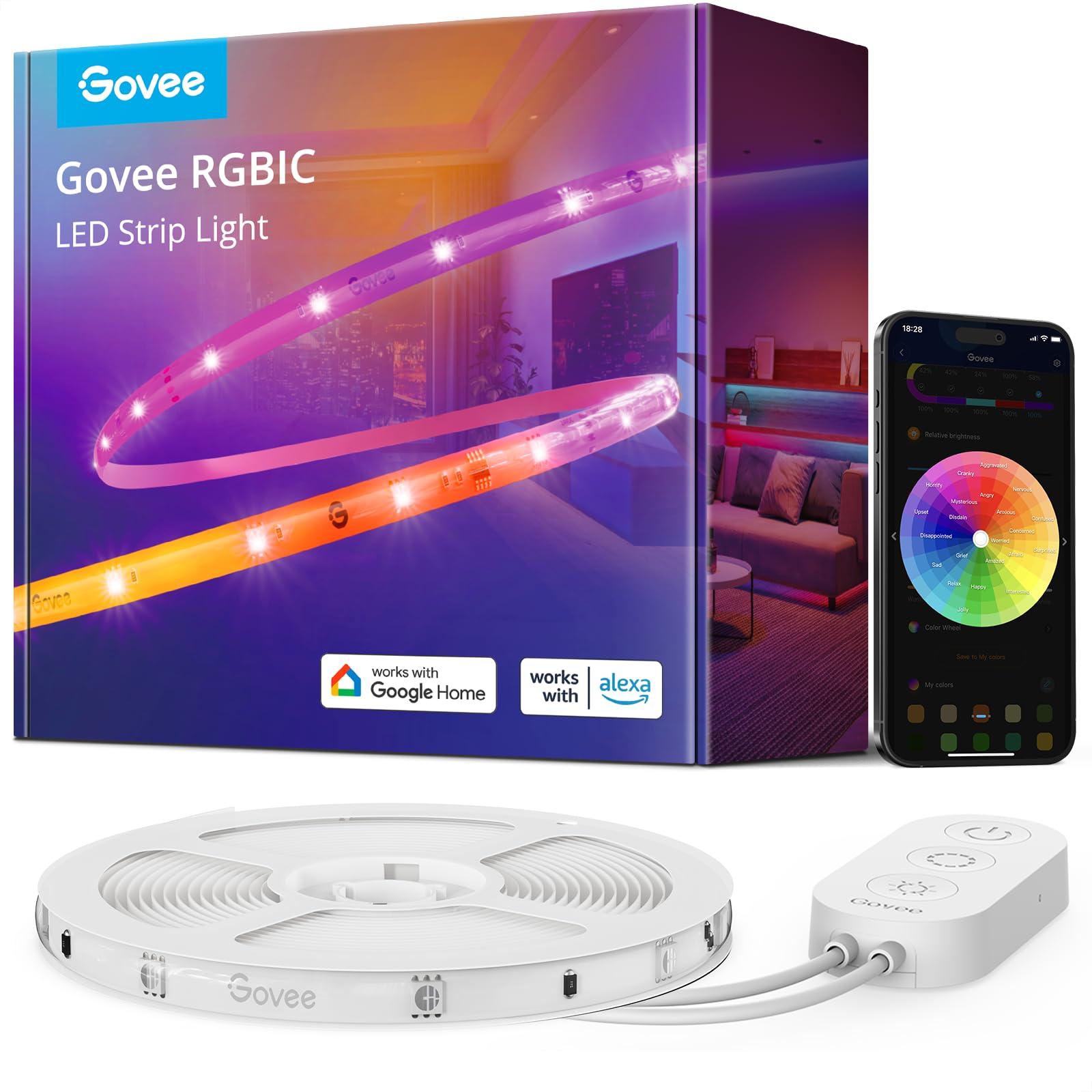 Amazon.co.jp: Govee(ゴビー) LED リボンライト (RGB‐IC 5メートル