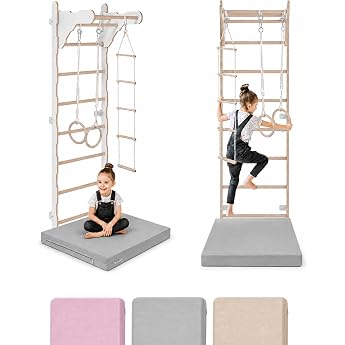 Gymnastics rung wall for children (210 cm) | wall mounted training ladder | rope ladder for children | wooden playground for 