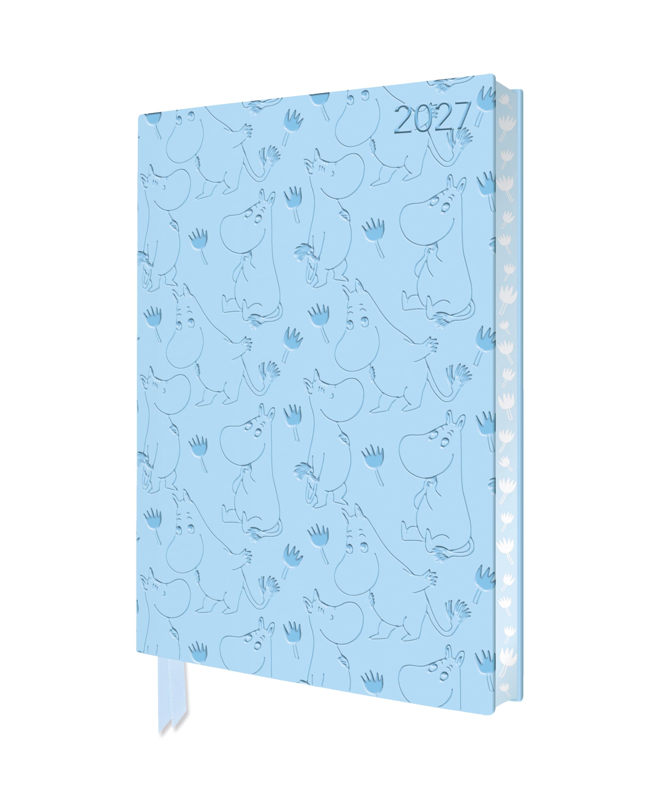 Moomin and Flowers 2027 Artisan Art Vegan Leather Diary Planner - Page to View with Notes: Original Flame Tree Publishing DIN A5-Format Exquisit ... künstlerisch gestalteten Buchschnitt