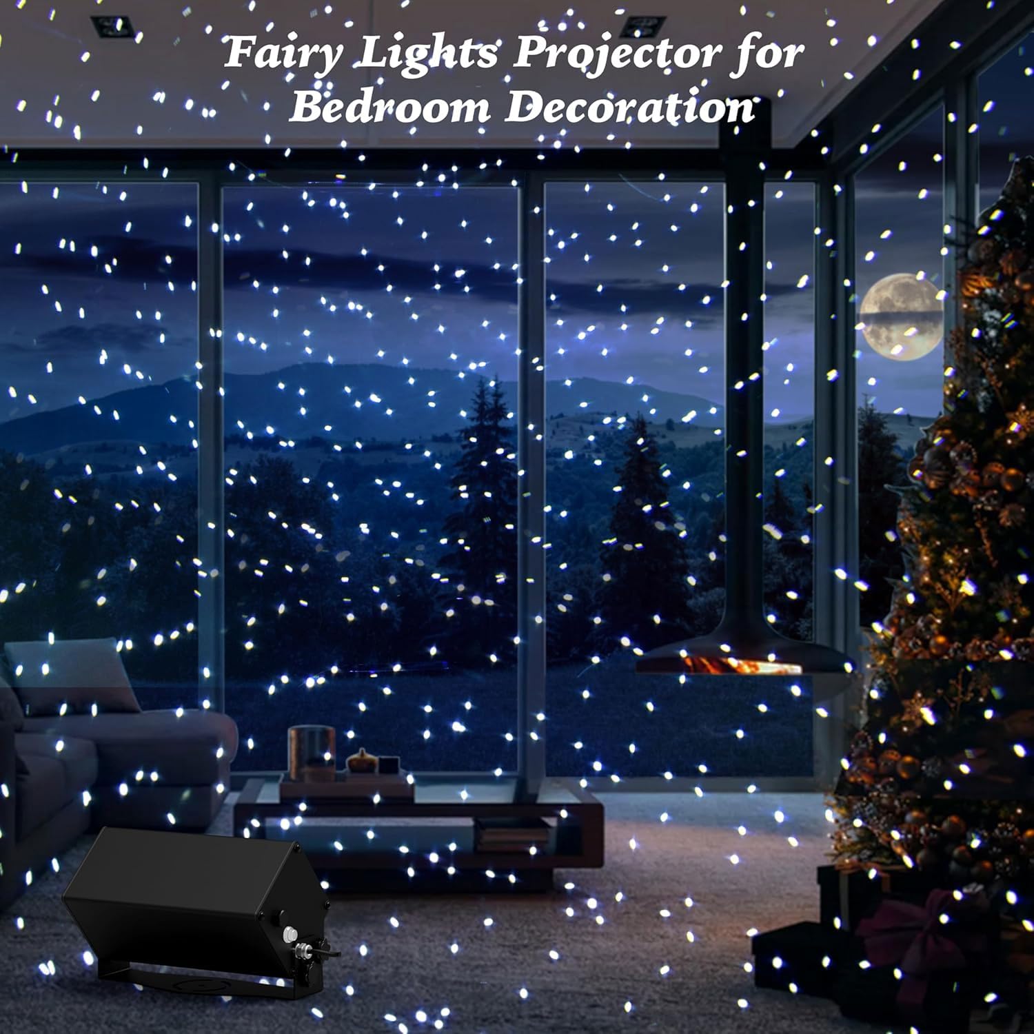 Projecteur de Noël étanche avec télécommande, vitesse de mouvement et synchronisation réglables, projecteur de flocons de neige pour la maison et la terrasse, distance de projection de 5 à 20 m