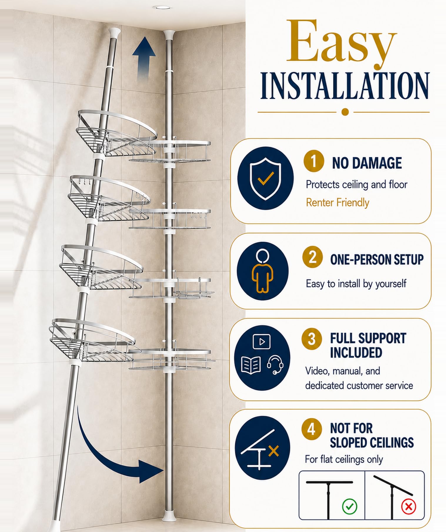 Rustproof Shower Caddy - Organize Your Bathroom! -6