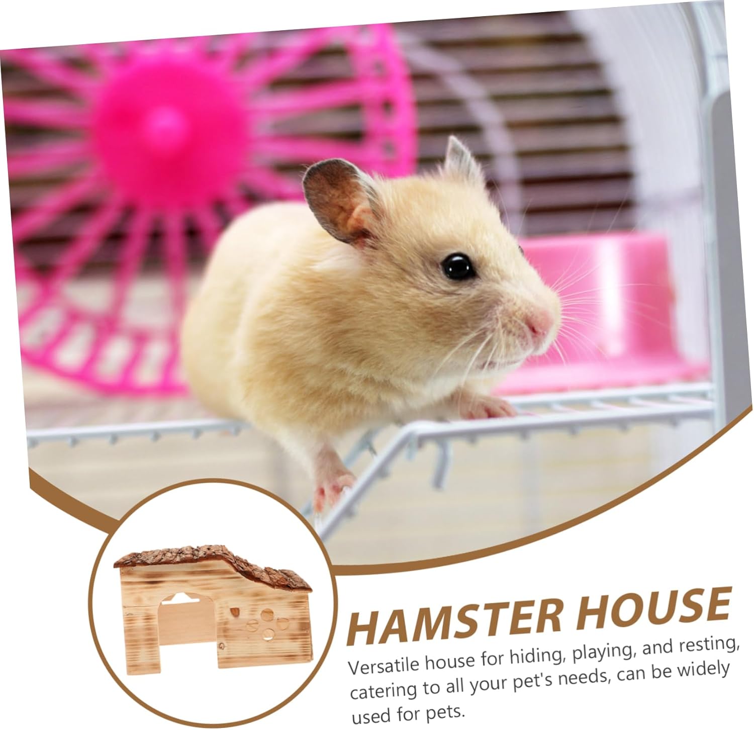 Wooden Guinea Pig House Indoor Playpen Fleece Hideout Hut for Small Animals