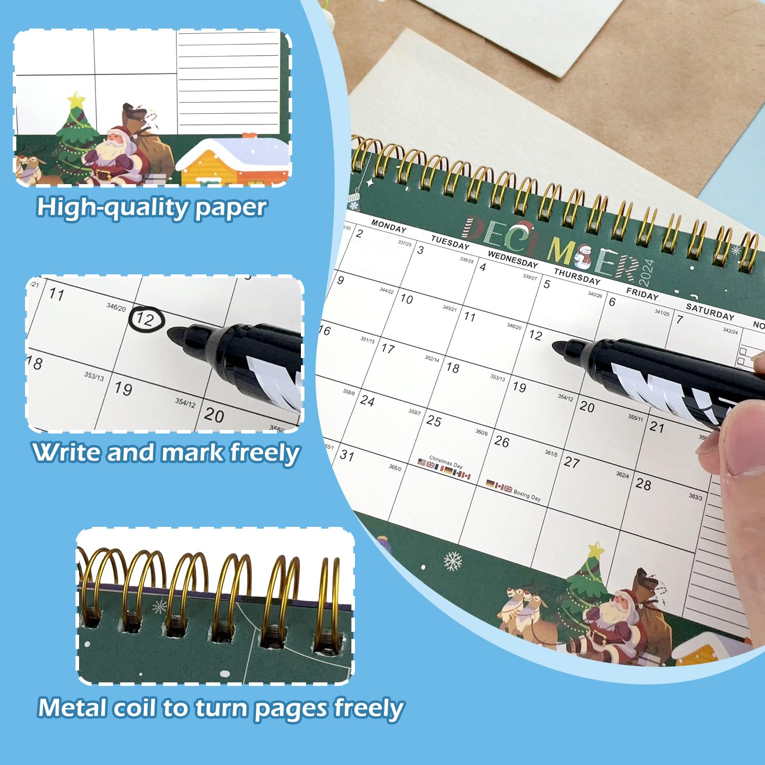 Desk Calendar 2025, Desktop Calendar 2025 Wrendale Calendar 2025 Academic Calendar for School Office Home Desk Table (White) - Image 4